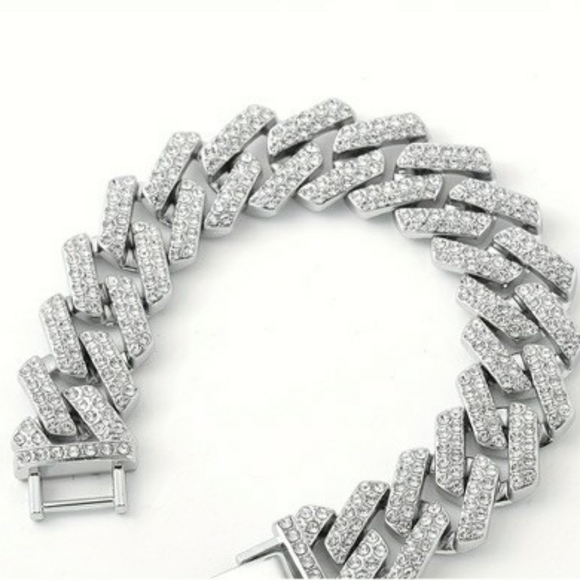 1pc Men's Bracelet Rhinestone - Picture 2 of 7